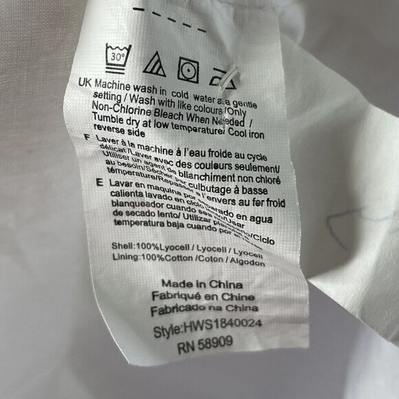 H by HALSTON Dress Womens Medium M White Off Shoulder Georgia Cove Lyocell - Picture 10 of 10